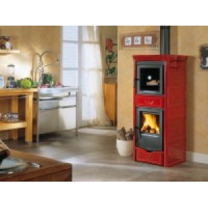 STUFA A LEGNA NORDICA NICOLETTA CON FORNO EVO BORDEAUX