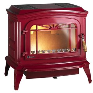 STUFA A LEGNA INVICTA BRADFORD SMALTATA ROSSO